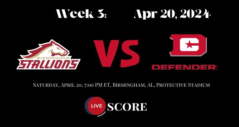 D.C. Defenders vs Birmingham Stallions live score: Apr 20, 2024