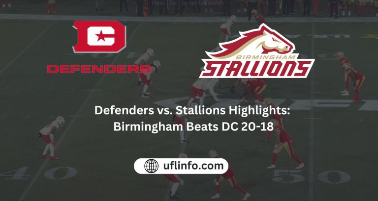 Defenders vs. Stallions Highlights: Birmingham Beats DC 20-18