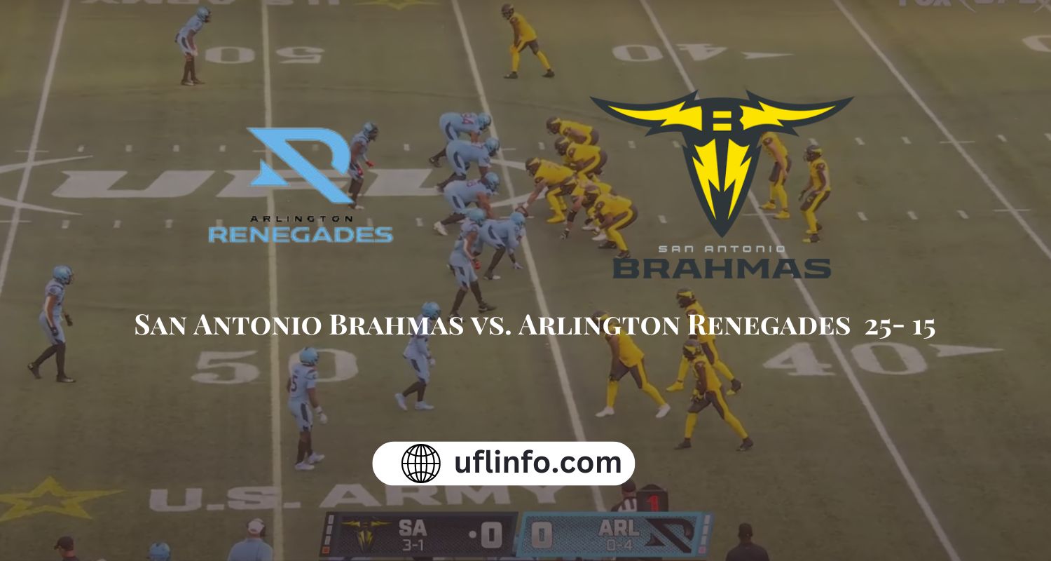 UFL Highlights : San Antonio Brahmas vs. Arlington Renegades