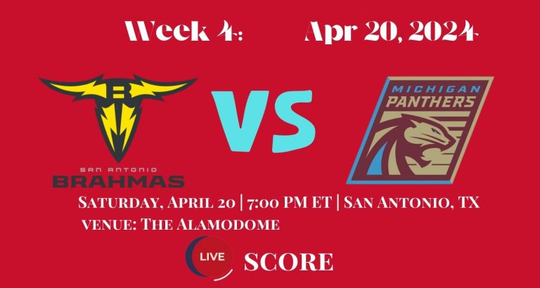Michigan Panthers vs San Antonio Brahmas: h2h, prediction, live score: Apr 20, 2024
